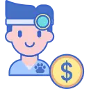 Vet bill cartoon with pet illustrations, underscoring affordable veterinary services through pet insurance.