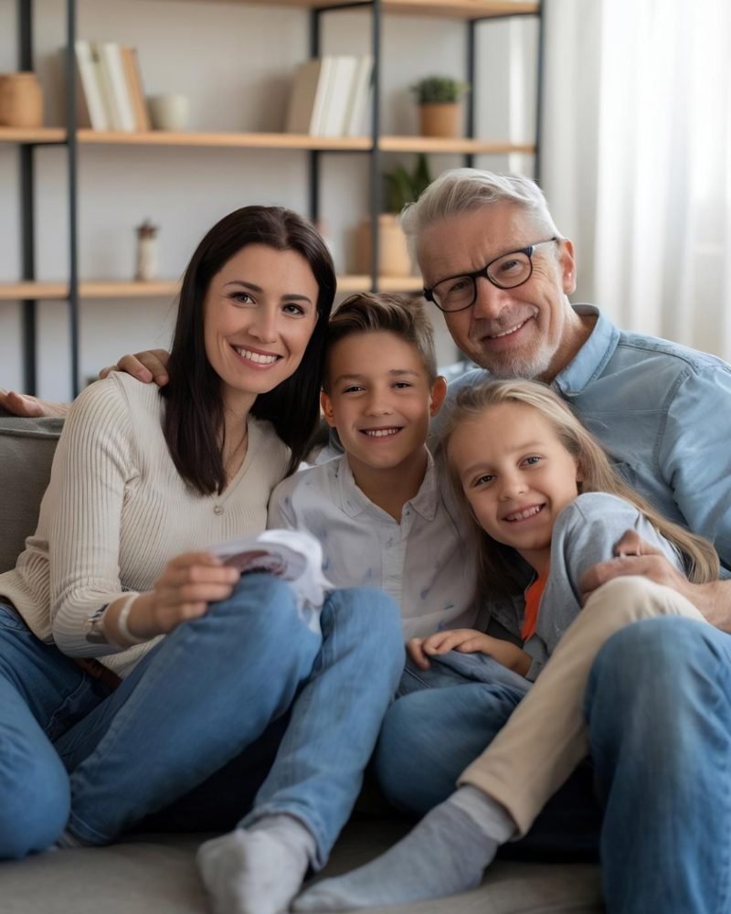 Vibrant family enjoying an afternoon together in their insured rental property.