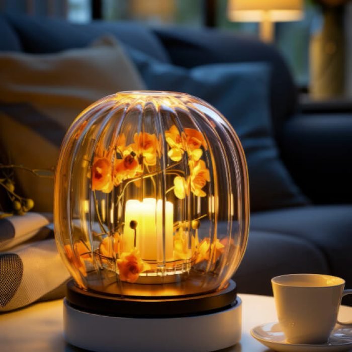 View of lighting lamp with futuristic design