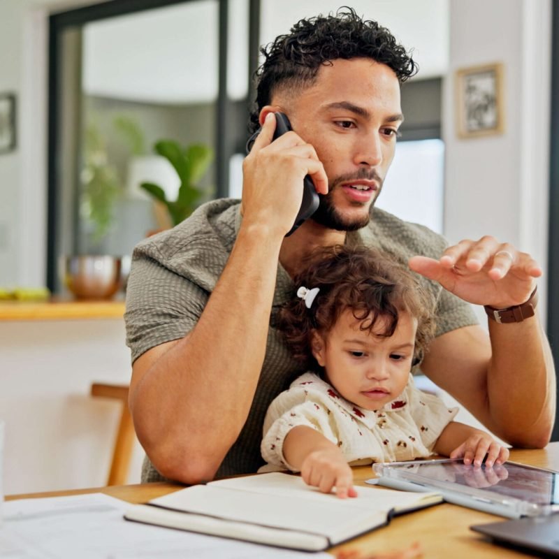 talking-baby-or-dad-with-phone-call-or-laptop-for-2025-04-05-13-10-21-utc